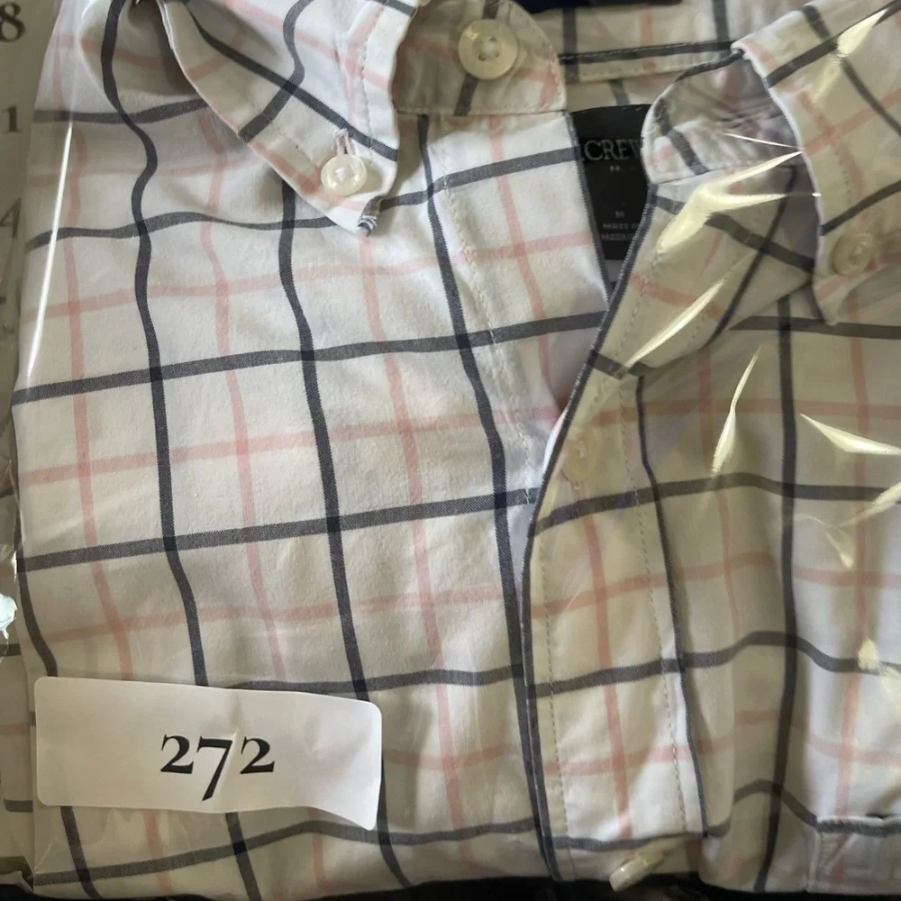 J.Crew Men's Slim Fit Plaid Button-Up Shirt Multicolor Size M. (sku#272)